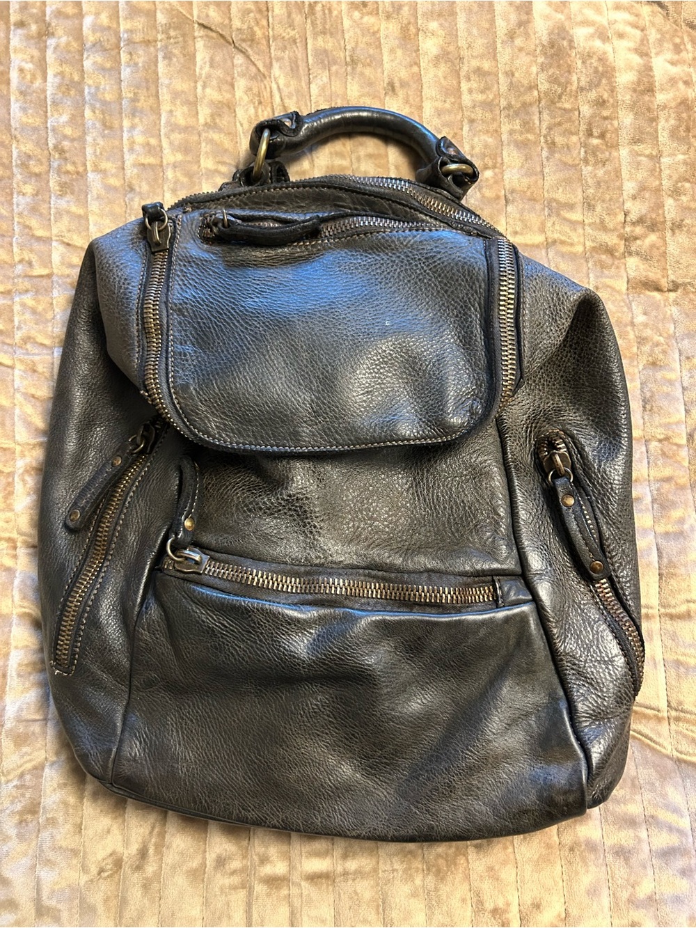 Bayside Backpack Vintage Style
Leather Made In Italy BS 484 - Charcoal Brown